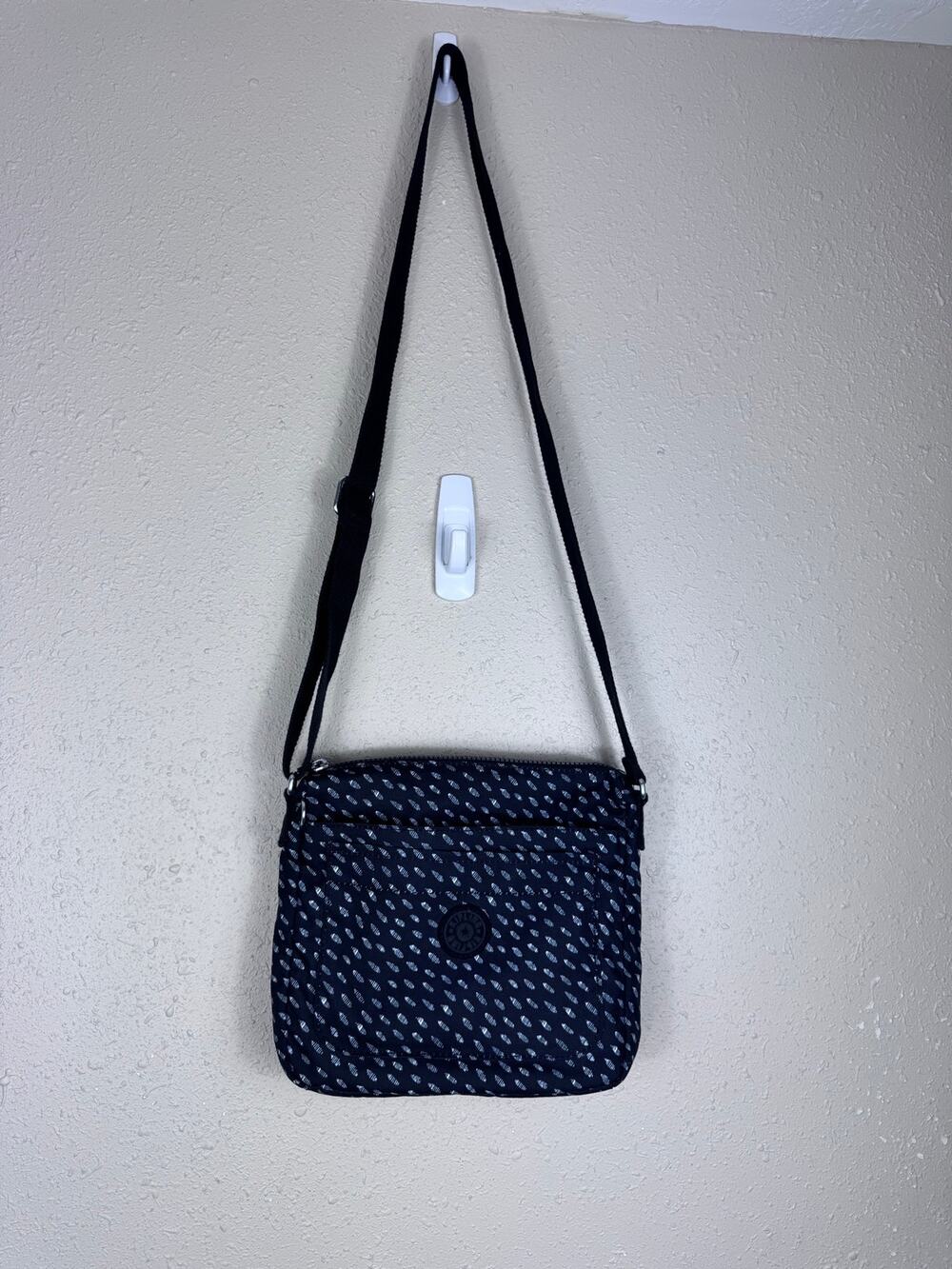 Kiplings Sebastian Ultimate Dots Rasp Dream Black Crossbody Purse